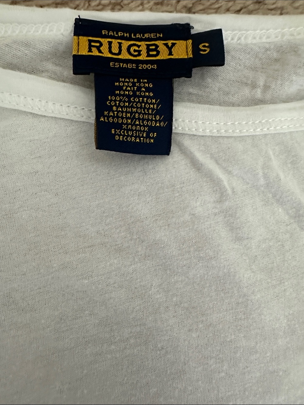 Ralph Lauren Rugby White Cotton Tee - Classic Logo Tag